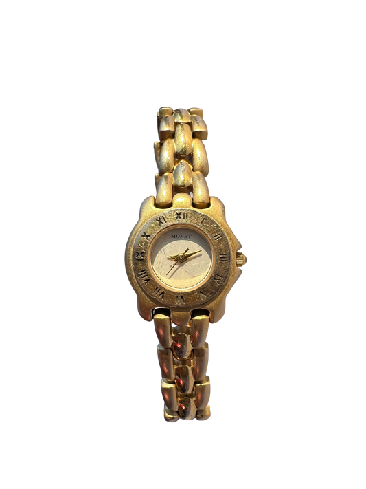 Gold Tone Quartz Movement Monet Watch