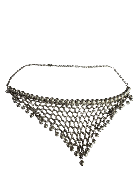 Art Deco Mesh Bib Necklace (20")