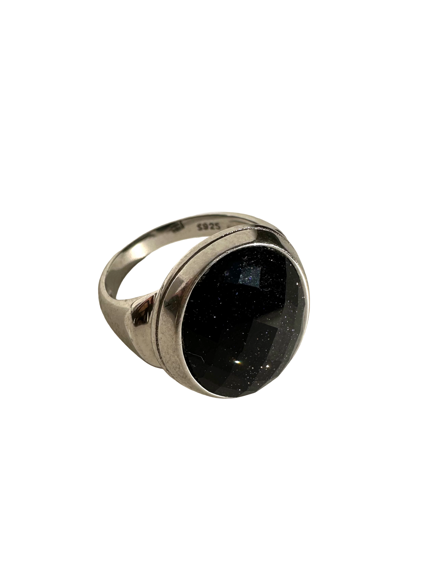 Sterling Silver Goldstone Ring (Size 9)