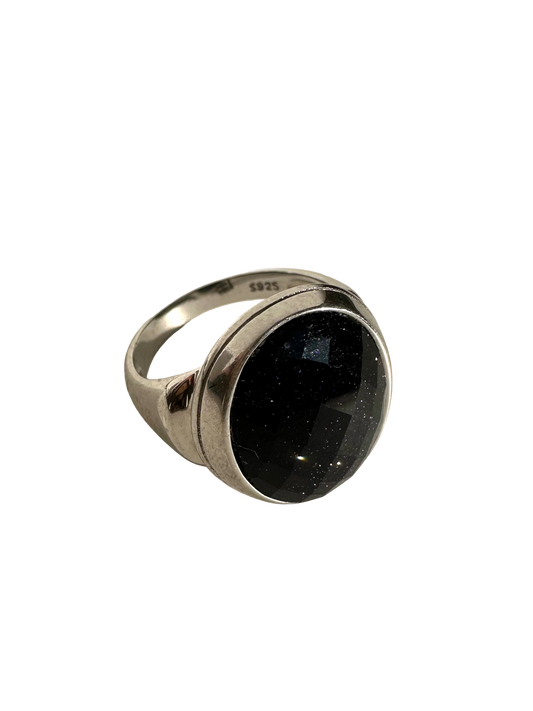 Sterling Silver Goldstone Ring (Size 9)