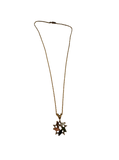 Stone Cluster Pendant Necklace (18")