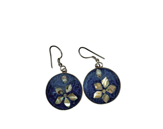 Abalone Inlay Alpaca Earrings