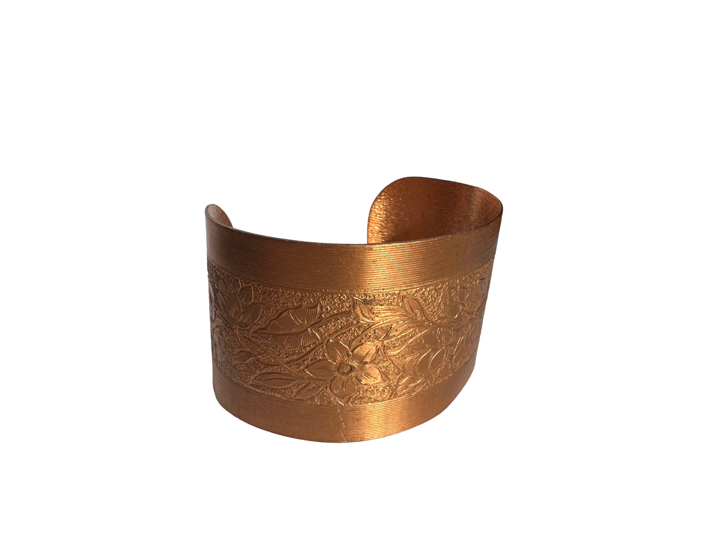 Adjustable Coppercraft Guild Floral Embossed Bracelet