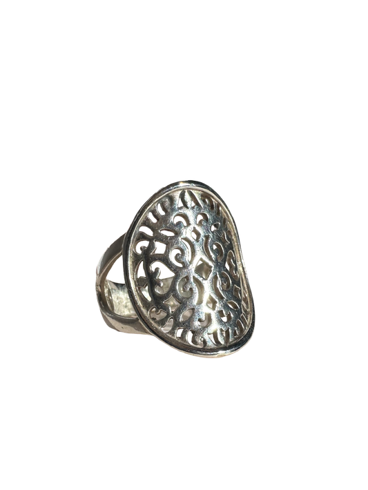 Sterling Silver Southern Gates Scroll Ring (Size 7)