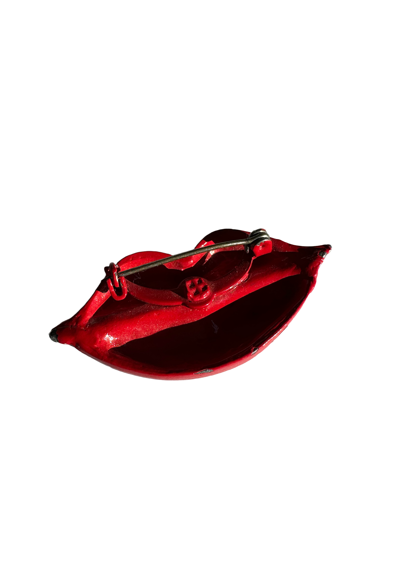 Vintage Red Lip Brooch