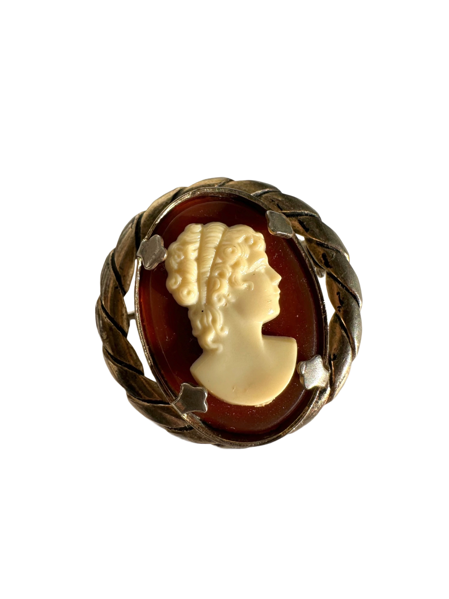 Red Cameo Brooch